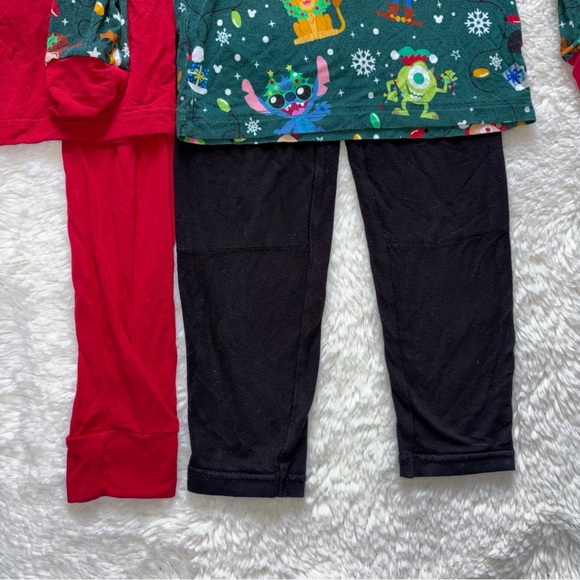 Three Disney Little Sleepies 4T Long Pajama Sets Glow Halloween Christmas Red - Picture 9 of 15